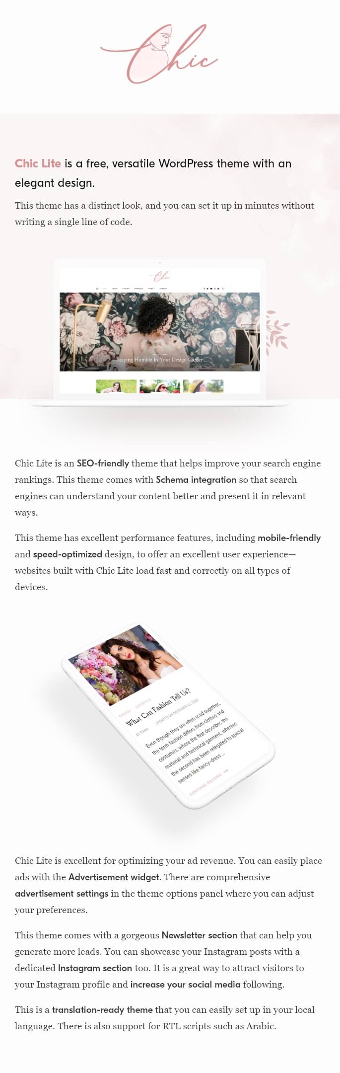 Chic Lite WordPress Theme