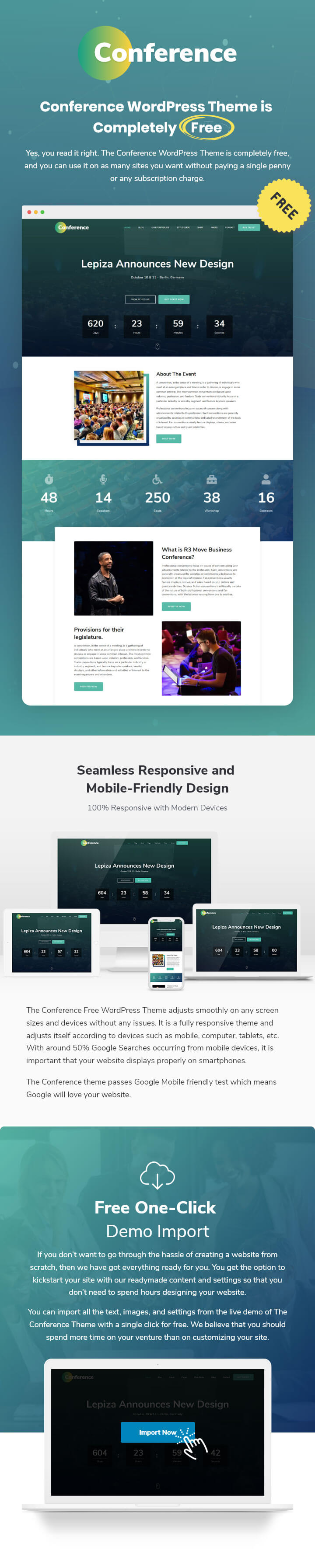 The Conference WordPress Theme features