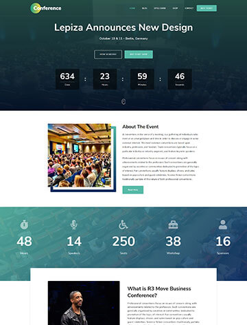 The Conference WordPress Theme features