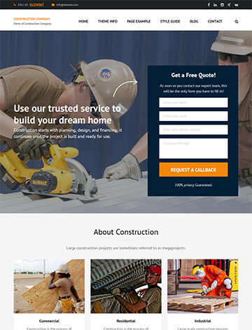 Construction company WordPress Theme