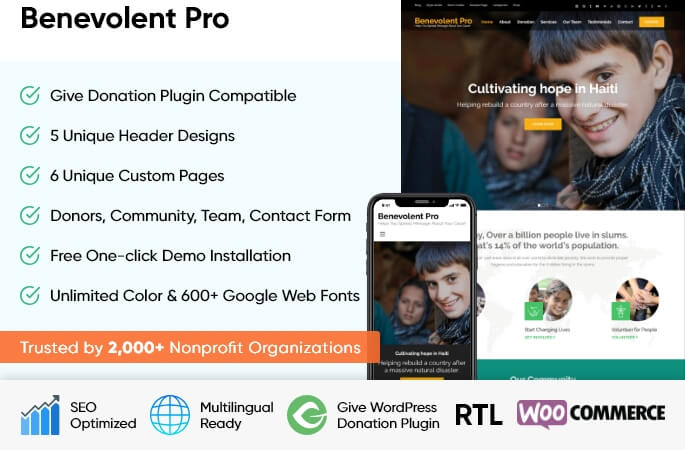 sales banner of Benevolent Pro WordPress Theme