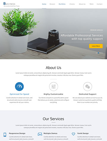 Business one page free wordpress theme