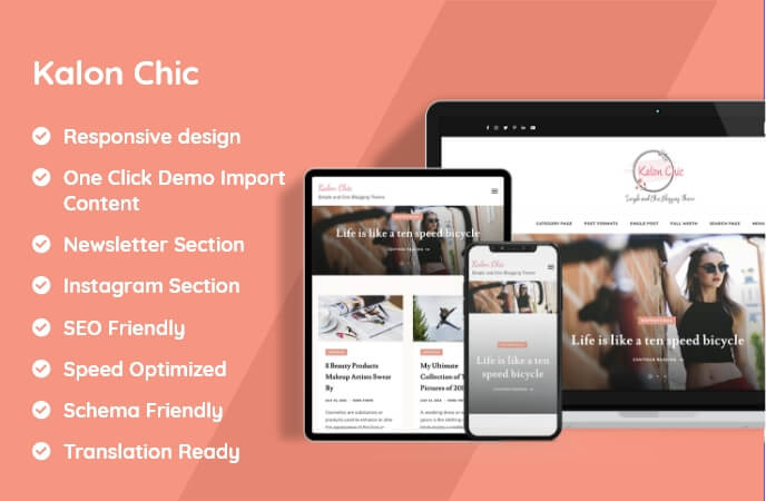 Kalon chic WordPress Theme sales banner