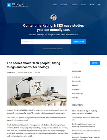 The ultralight Pro WordPress Theme