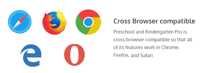 cross-browser compatibility of Preschool and kindergarten Pro