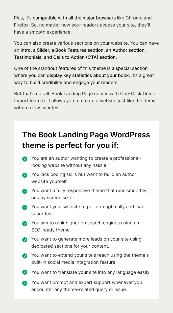 Book Landing Page WordPress Theme