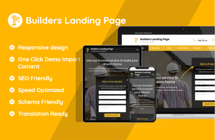 builders landing page sales banner