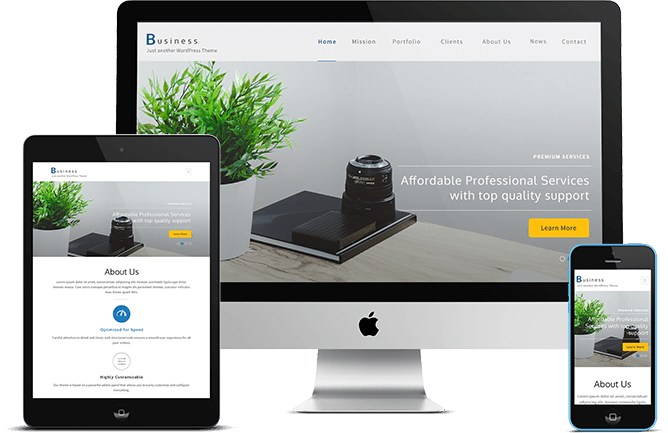 Business One Page WordPress Theme responsive design