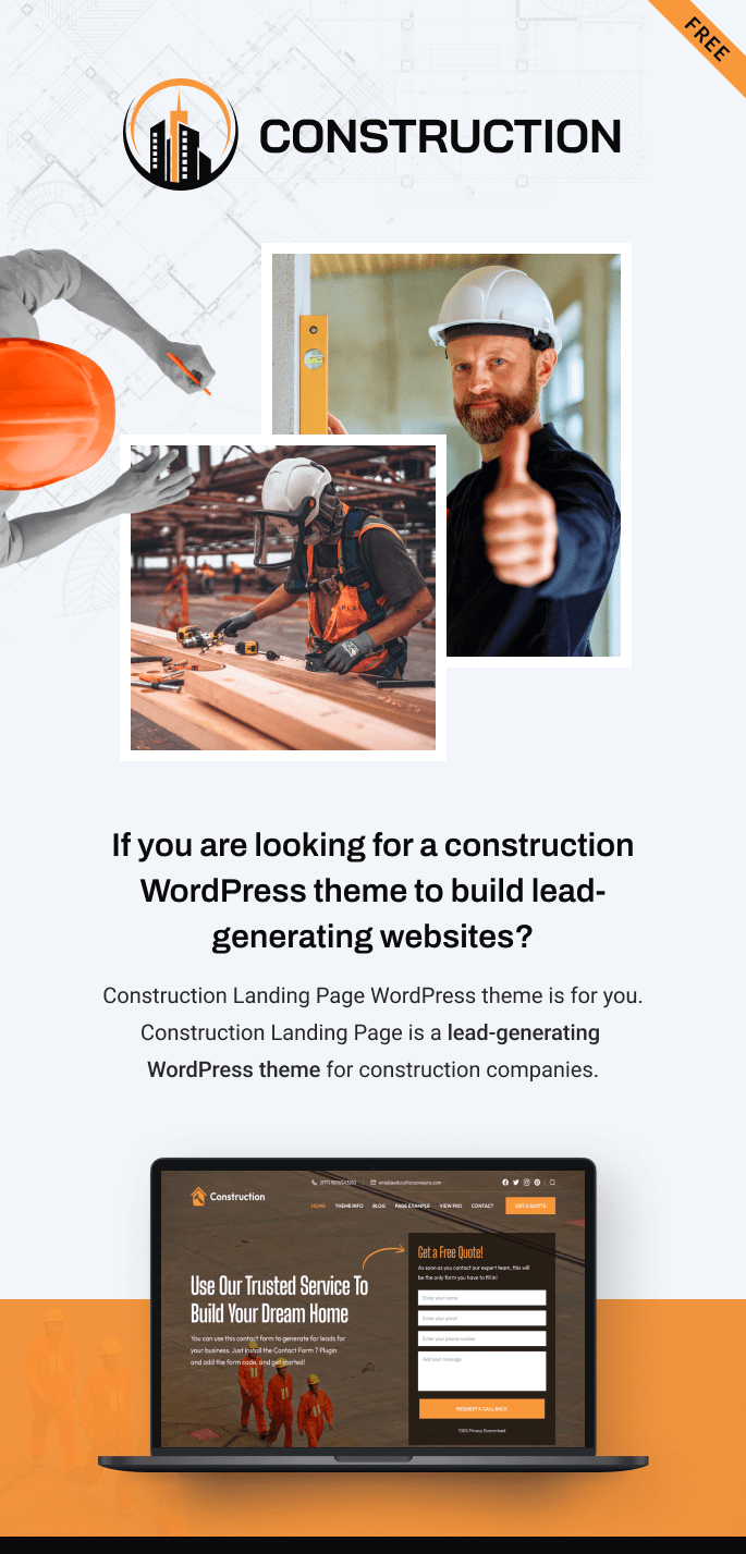 Construction Landing Page Theme