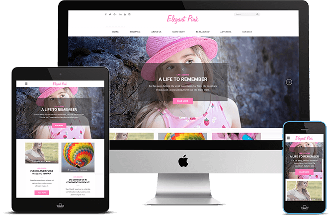 elegant pink responsive design