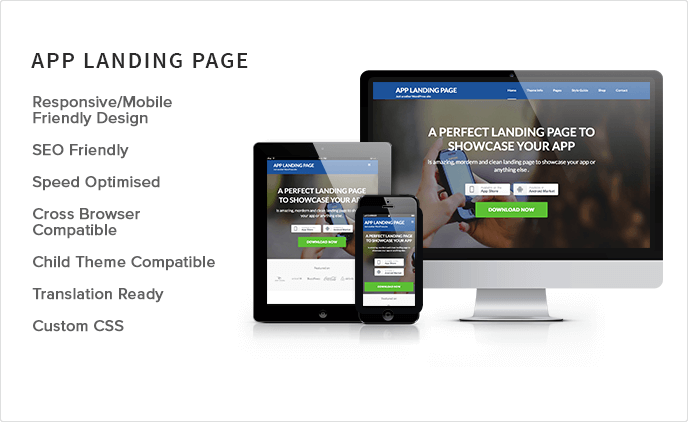 sales banner of App Landing Page WordPress Theme