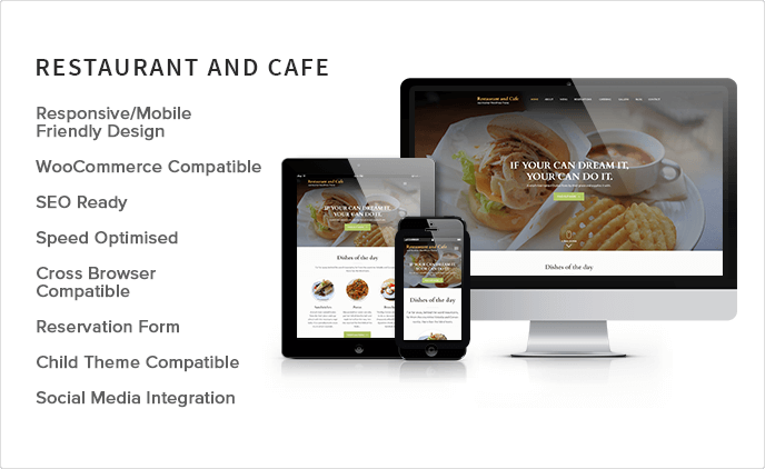 sales banner of Restaurant and Cafe WordPress Theme