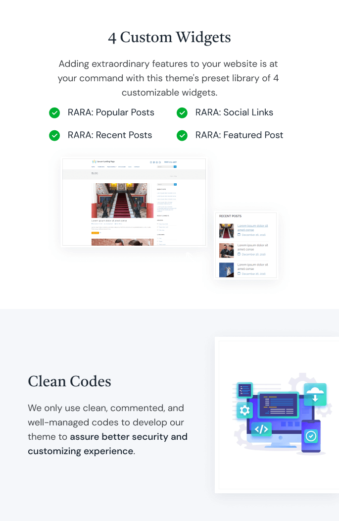 Layouts of Lawyer Landing Page Theme