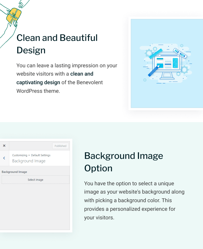 Layout of Benevolent Theme