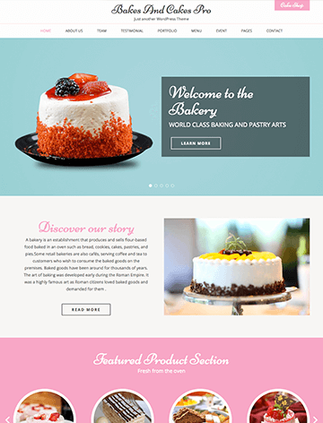 Bakes and cakes pro wordpress theme