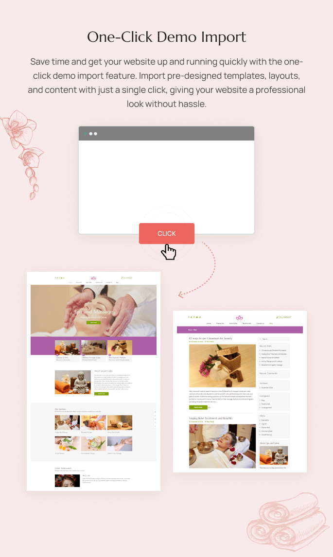 Features of Spa and Salon WordPress Theme