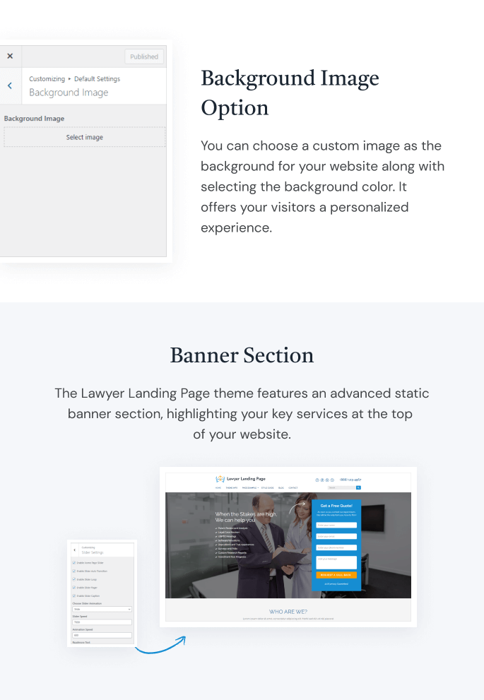 Lawyer Landing Page Theme