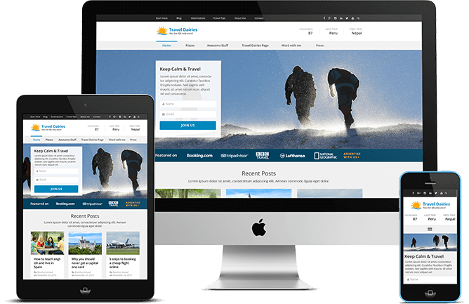 Travel Diaries Pro WordPress Theme responsive design